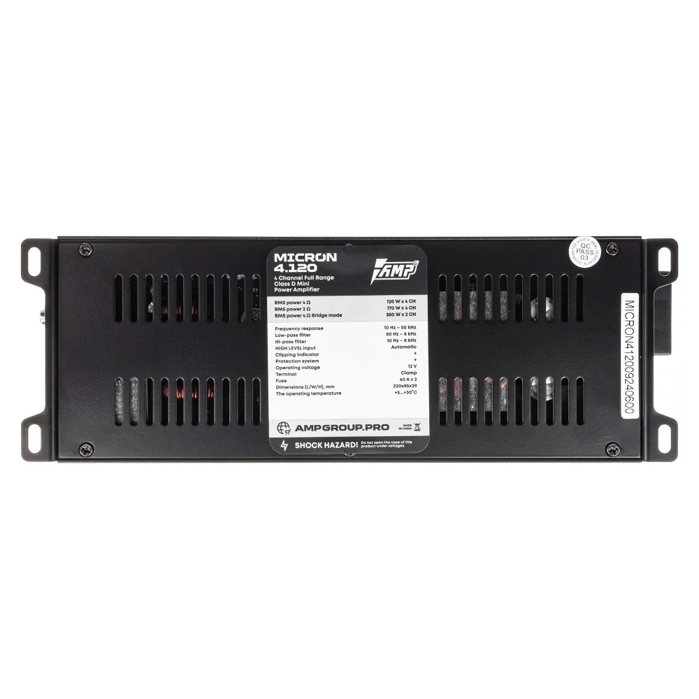 AMP | MICRON 4.120 | 4-кан, класс D , мощность RMS 120 Вт х4 ( 4 Ом ), 170Втх4, ( 2 Ом ) | 6