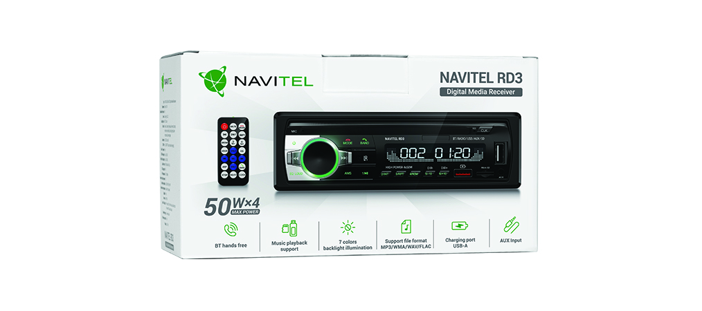 NAVITEL | RD-3 | 4х50w, FLAC, 2xUSB/BT,RGB, 2 RCA, | 6