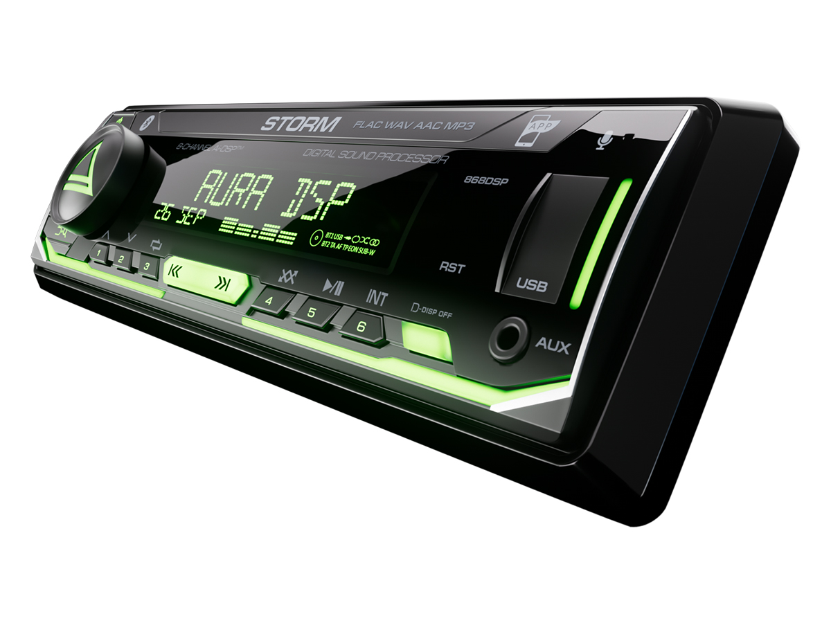 AurA | STORM-868DSP | Ai-DSP (8 RCA, 4V), FLAC, BT 5.3, APP, RGB, D-SWC, ДУ | 3