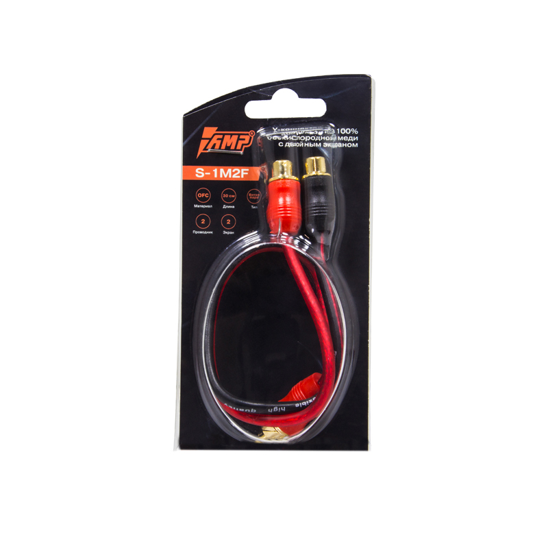 AMP | S-1M2F  | Y-кабель 0.3 метра, 2 мамы/1 папа, витая пара, МЕДЬ 1 ШТ. | превью 1