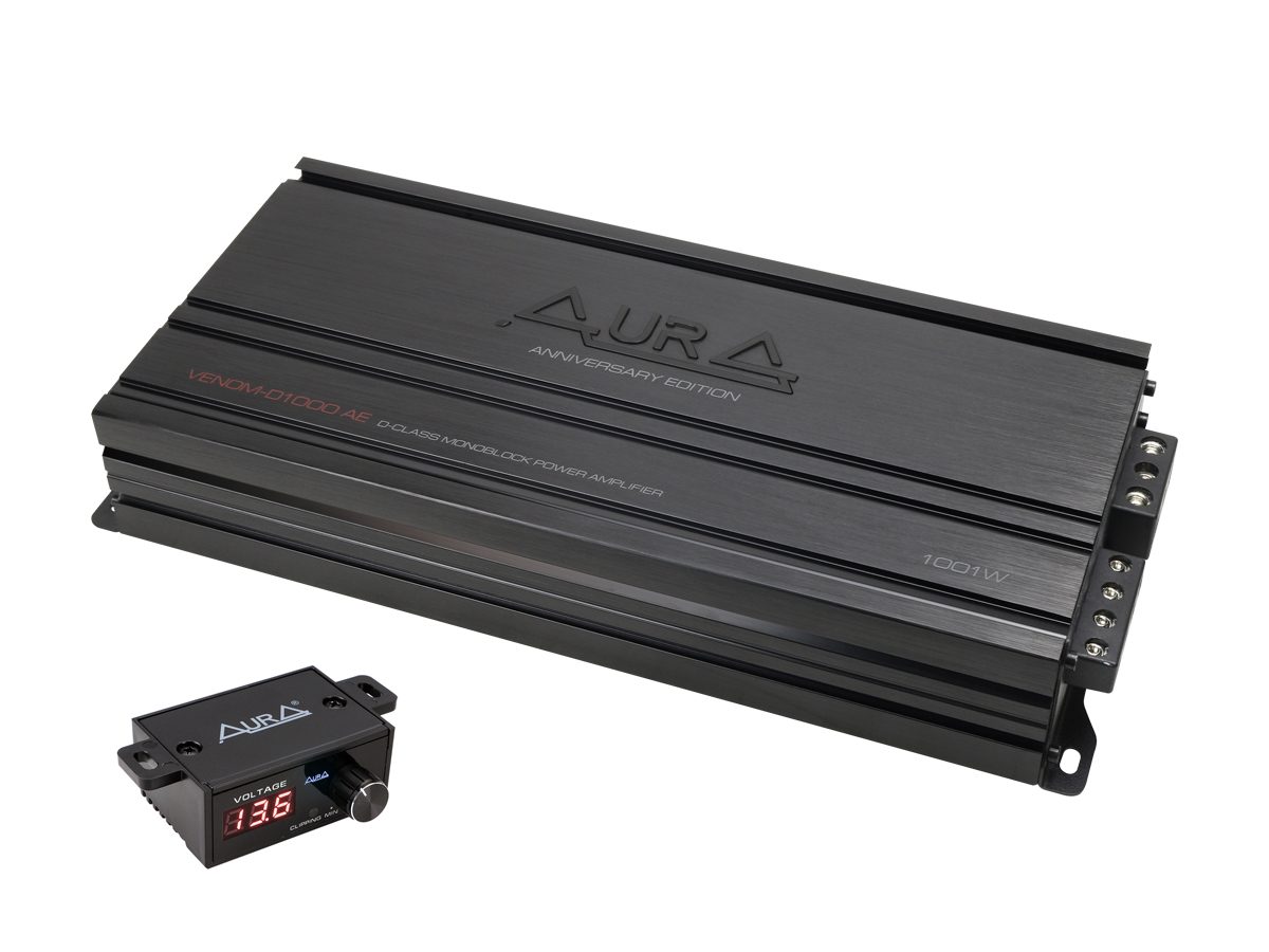 AurA | VENOM-D1000 AE | 550w (4 Ohm), 1x800w (2 Ohm), 1x1000w (1 Ohm), 20Hz - 250Hz, ДУ | 1