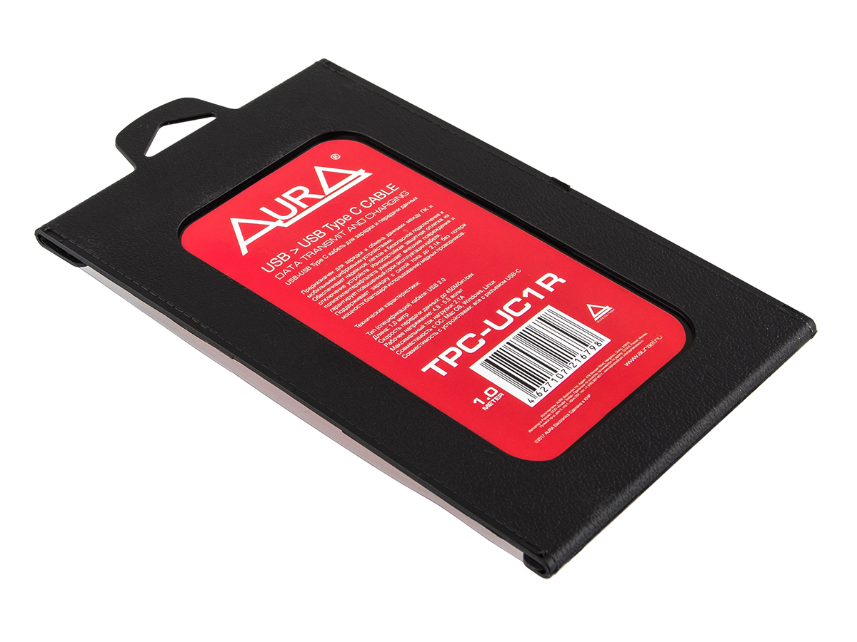 AurA | TPC-UC1R | Кабель USB - USB TYPE C, прямой, 1m, в оплетке, красный | превью 3