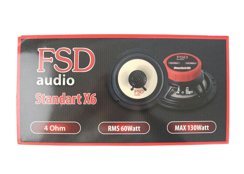 FSD audio | STANDART X6 | Коаксиальная акустика 16,5 см. 60 Вт RMS. 240 Вт. MAX | 4