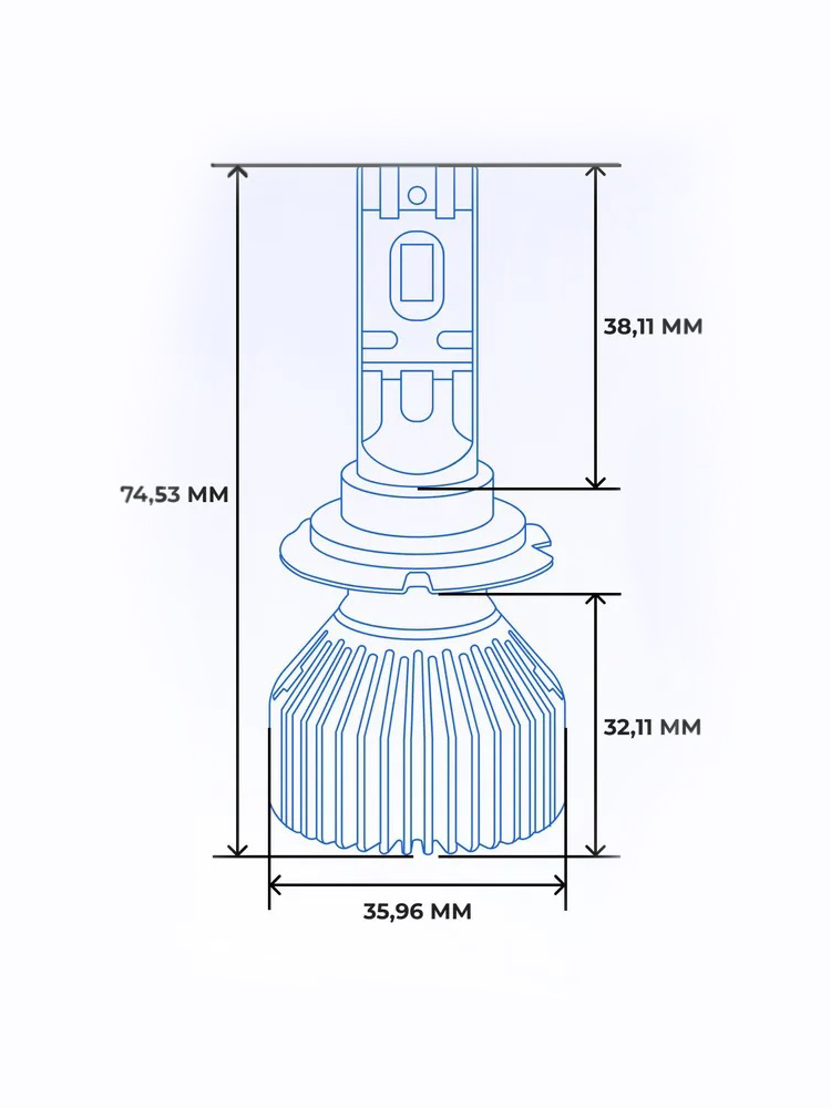 Clearlight | LED LUMITECH H7 | Лампа LED H7 50W 5700Lm 3000-8000K (2 шт.) 12 в.| 3