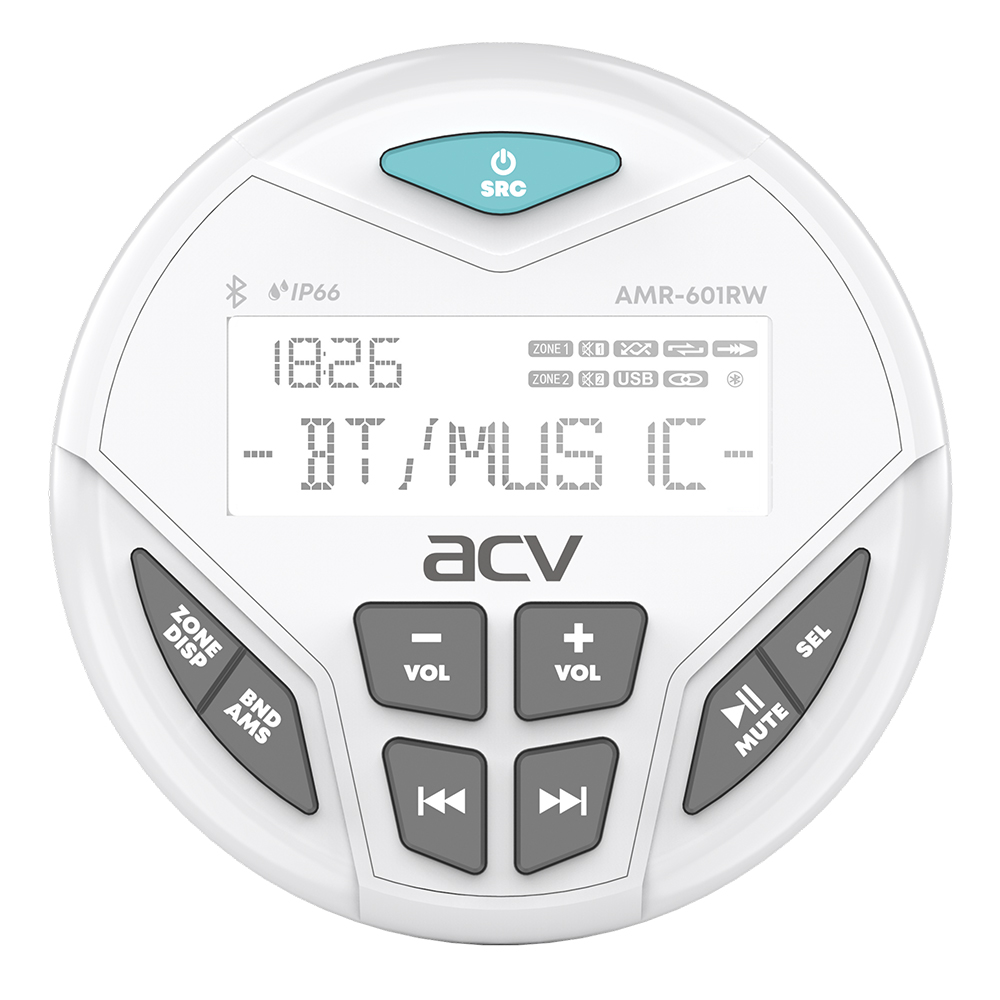 ACV | AMR-601RW | круглый/белый/4*50W/BT/USB/FM/AM | 1