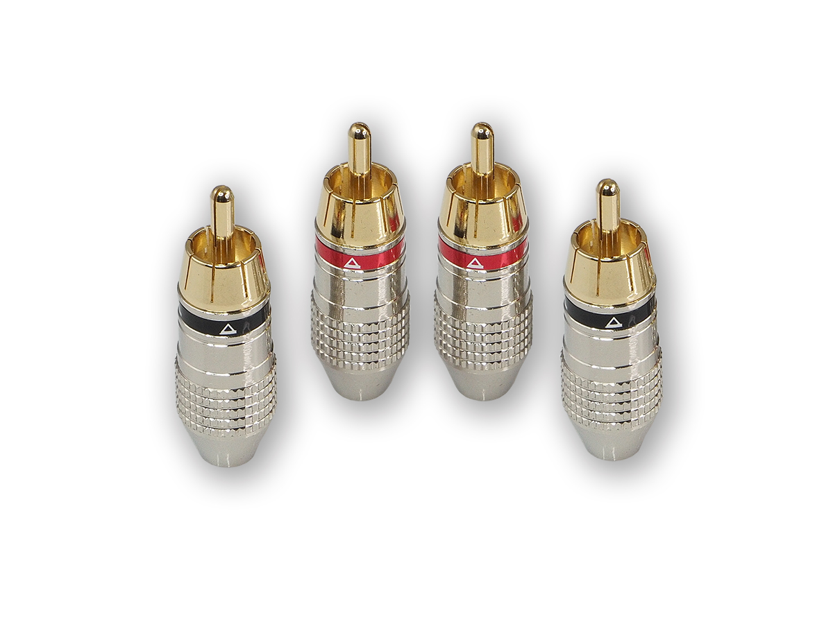 AurA | RCA-P612 | RCA - коннектор для кабеля до 6 мм, 2 красных + 2 черных, блистер | превью 1