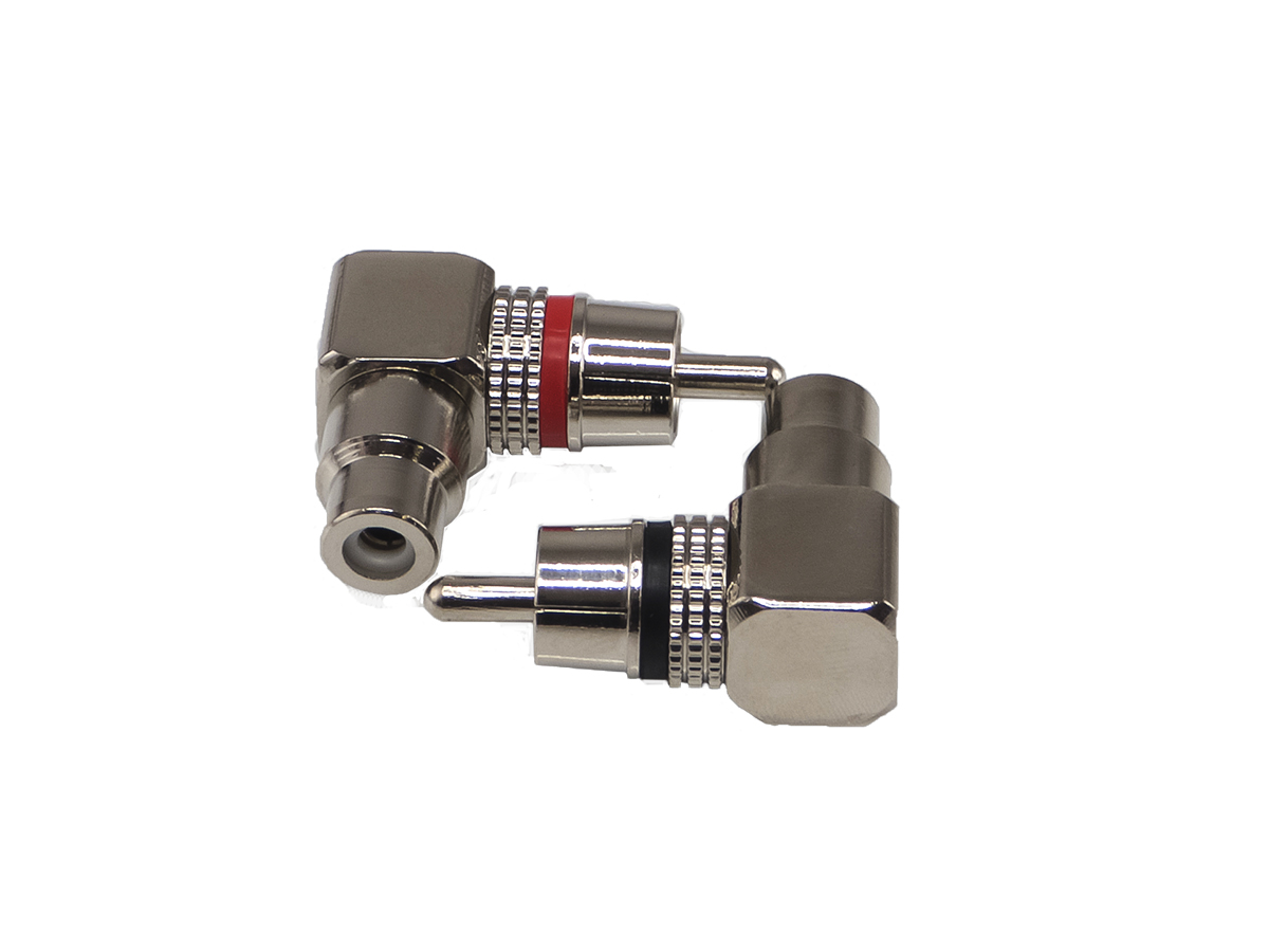 AurA | RCA-P620 | RCA - коннектор угловой, короткий, 2шт., Nickel, блистер | превью 1