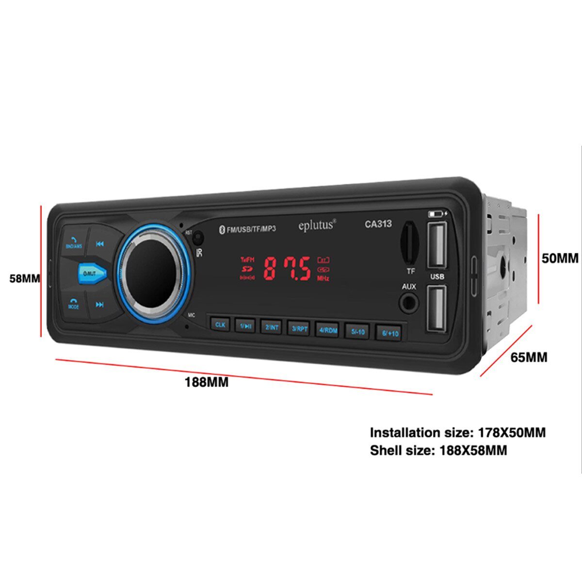 Eplutus | CA313 | 20 Вт х 4. BT/USB/FM/AUX | 2