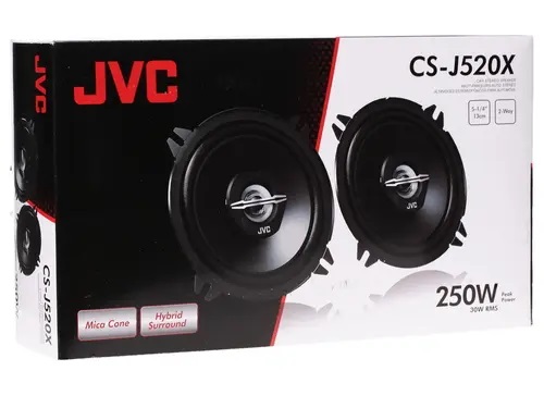 JVC | CS-J520X | 5" (13cm), 2-х полосные, 30/250w, 40-22 kHz, 91 db, 44 mm, без сеток | 4
