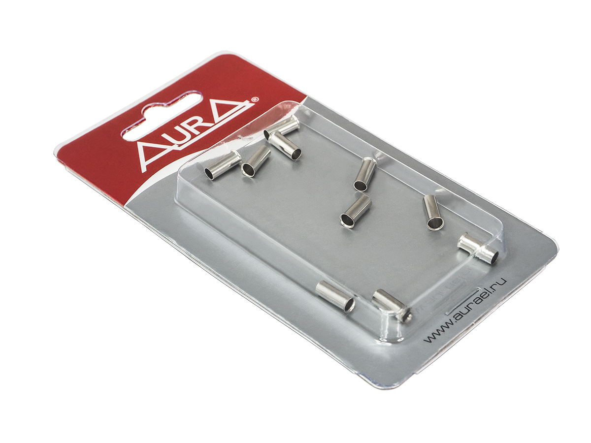 AurA | APT-4600 | Гильза силовая, 10Ga (6мм2), комплект 10шт., Nickel, блистер | превью 1
