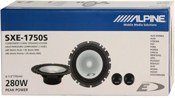Alpine | SXE-1750s | V /  16 см. компонент. 280MAX/45RMS | 5