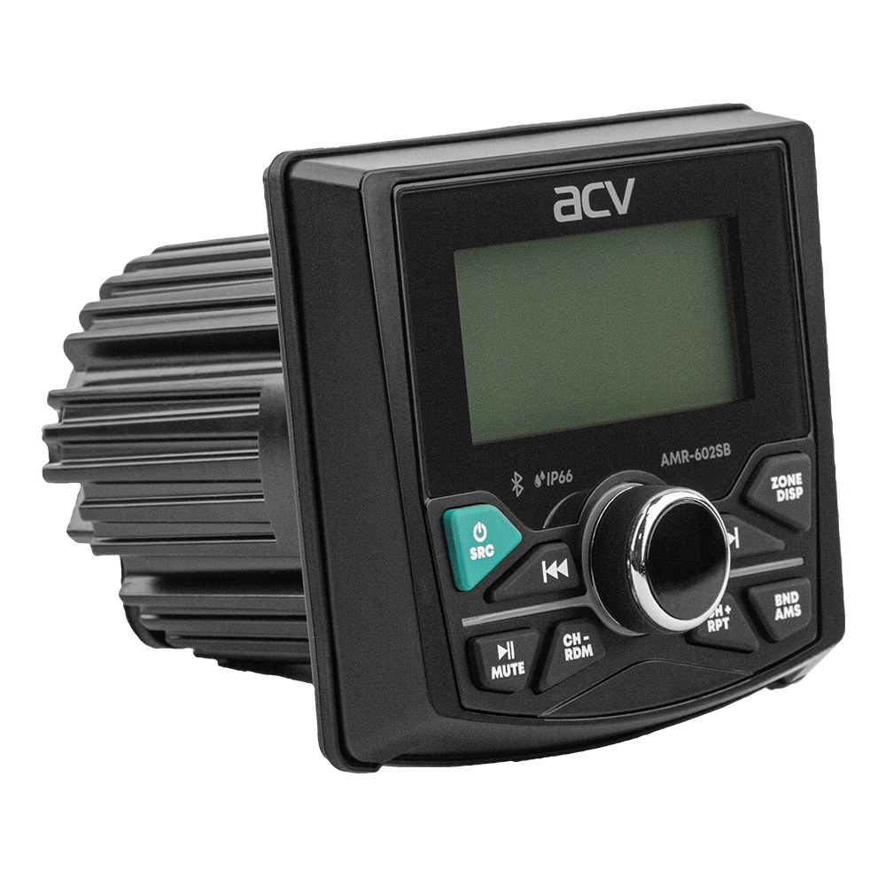 ACV | AMR-602SB | квадратный/черный/IP66/4*50W/BT/2USB/FM/3xRCA/ 2 аудио зоны | 2