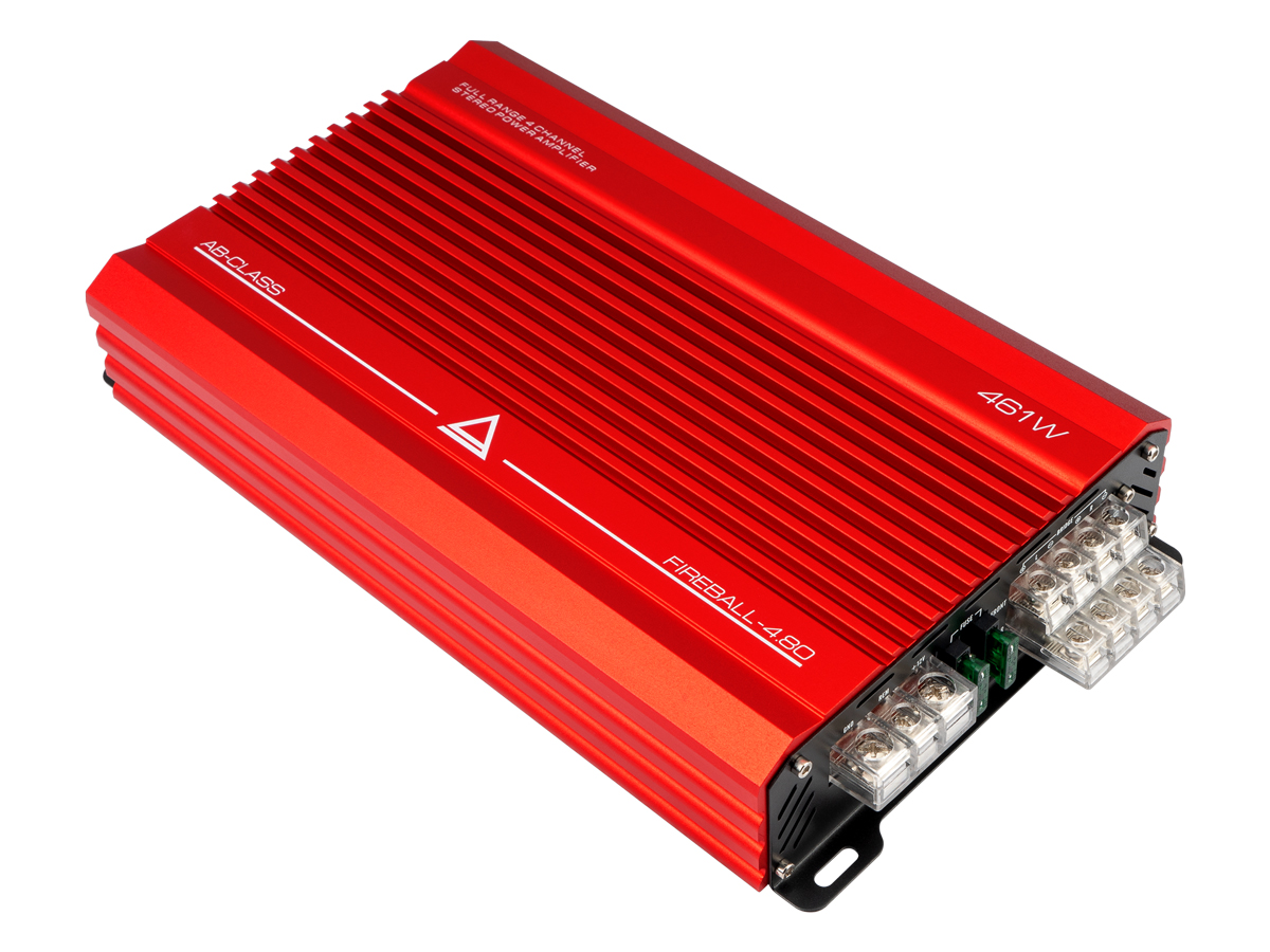 Усилитель AurA FIREBALL-4.80 4x80w (4 Ohm), 4x120w (2 Ohm), 2x230w (4 Ohm), LPFHPF, 20Hz - 20kHz
