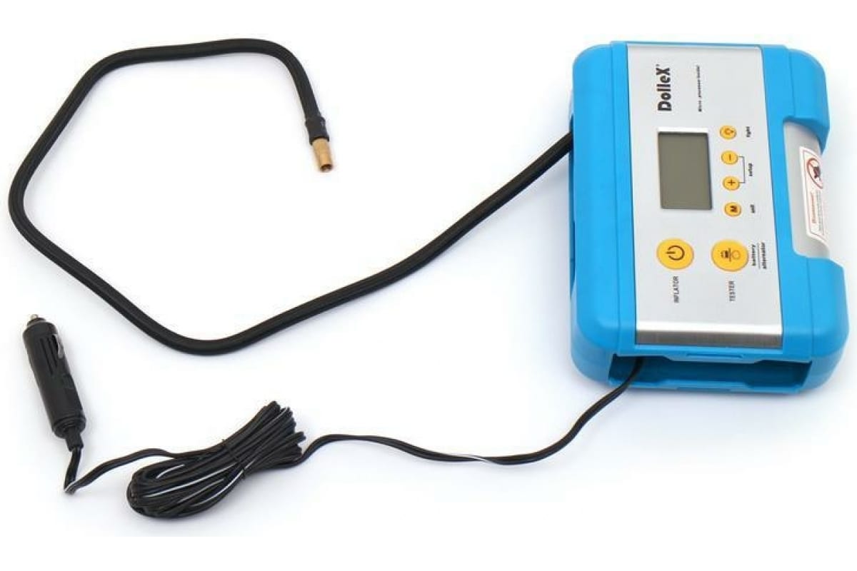 DolleX | DL-8101| Компрессор 12V, 15 A, 7 Атм, 30 л/мин, предохр-ль, фонарь, цифровой манометр, тес| превью 2