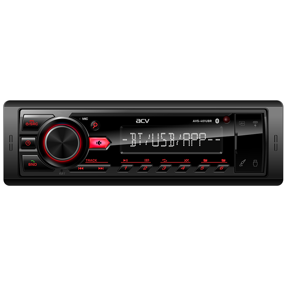 ACV | AVS-401UBR | USB/SD /FM/AUX , красная подсветка | превью 1