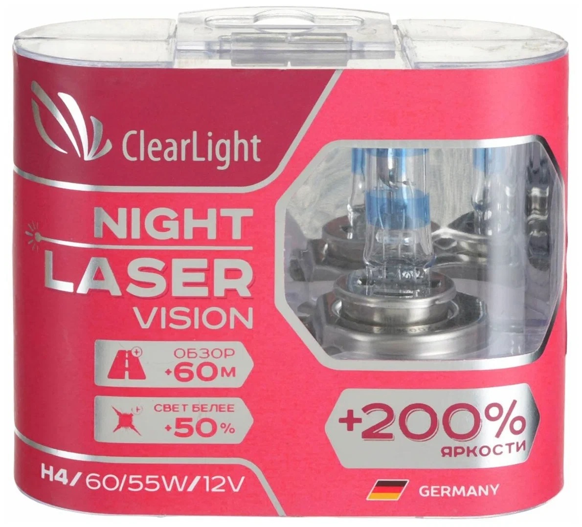ClearLight | Night Laser Vision H4 | +200%, 12V-55W Блистер 2 штуки | превью 2