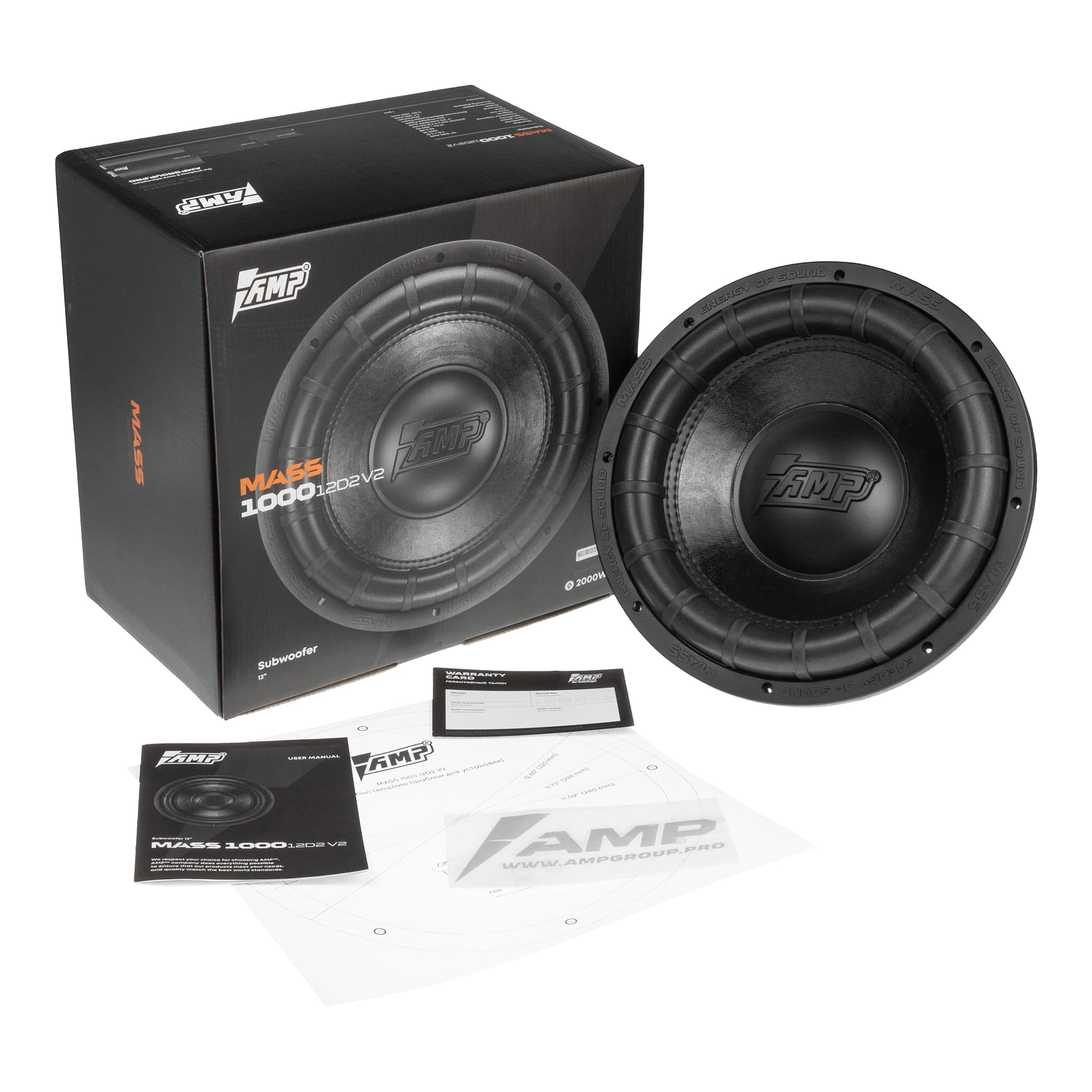 AMP | MASS 1000 12D2 V2 |  2+2 Ом, 1000W RMS 2000W Max | 6