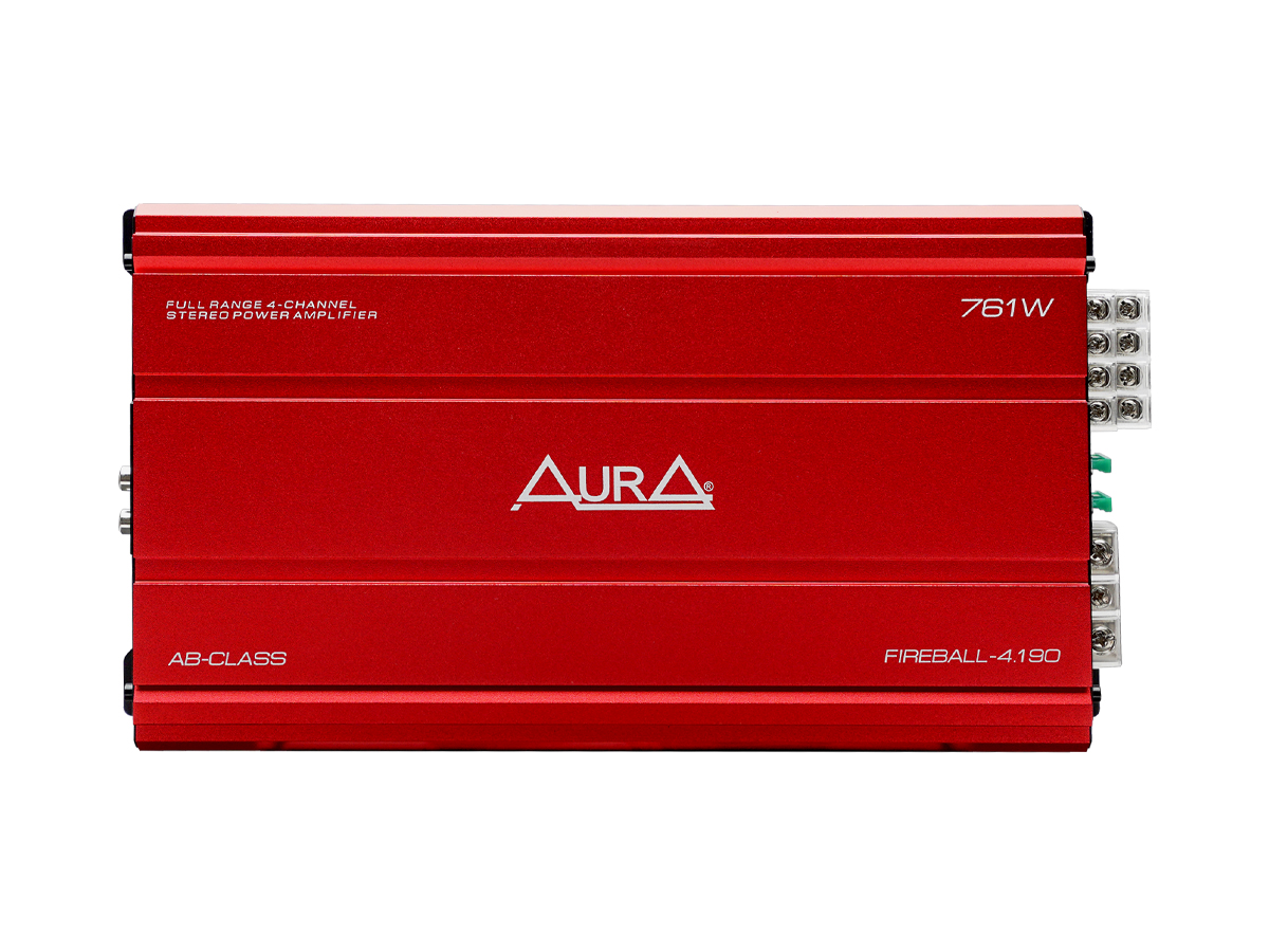 AurA | FIREBALL-4.190 | 4x120w (4 Ohm), 4x190w (2 Ohm), 2x300w (4 Ohm), LPF/HPF, 20Hz - 20kHz | 4