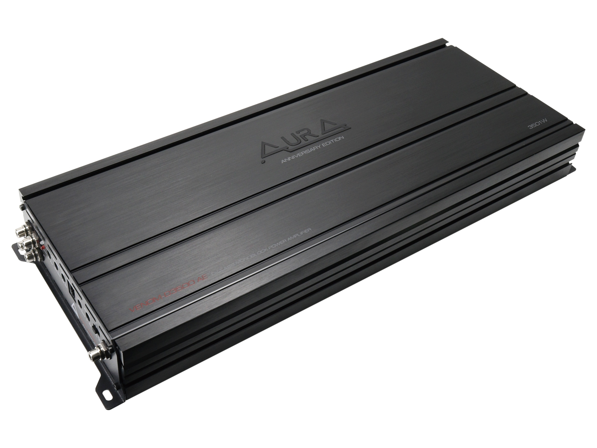 AurA | VENOM-D3500 AE | 1200w (4 Ohm), 1x2300w (2 Ohm), 1x3500w (1 Ohm), 20Hz - 250Hz, ДУ | 4