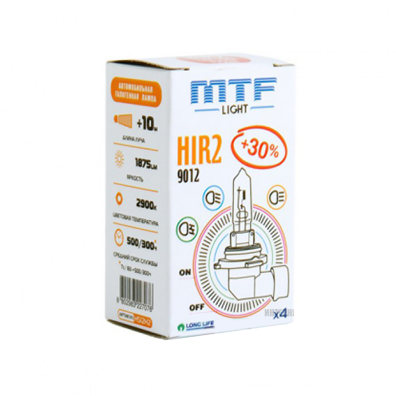 MTF | Standard+30%  HIR2/9012 | 12V 55W  лампа накаливания 1ШТ. | превью 1
