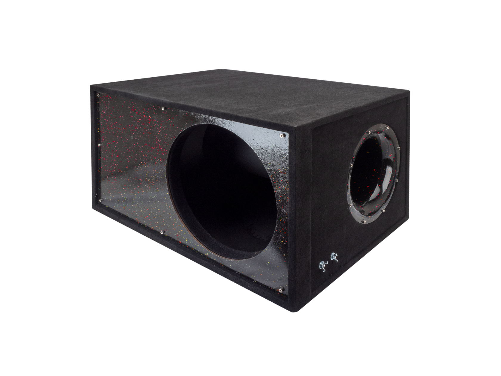 D/S/D | Короб 15"ФАНЕРА двойная стенка |  Корпус Искра  КРАСНАЯ НА ЧЕРНОМ фазоинвертор 200 мм ,96л | превью 1