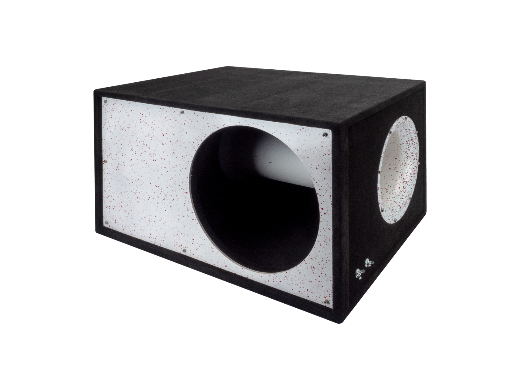 D/S/D | Короб 15"ФАНЕРА двойная стенка |  Корпус Искра КРАСНАЯ НА БЕЛОМ фазоинвертор  200 мм , 96л | превью 1