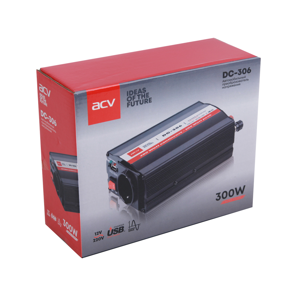 ACV | DC-306 | 300Вт /12В->220/USB-зарядка | 5