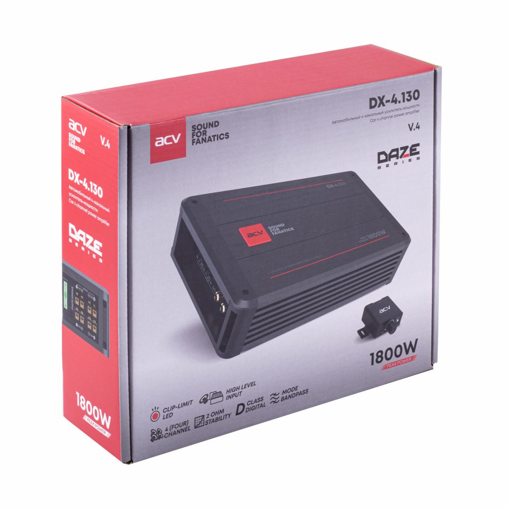 ACV | DX-4.130 V4 | 4x130вт | 4-3-2 канал/4-2 Om/High-pass/Low-pass/Dclass I 7