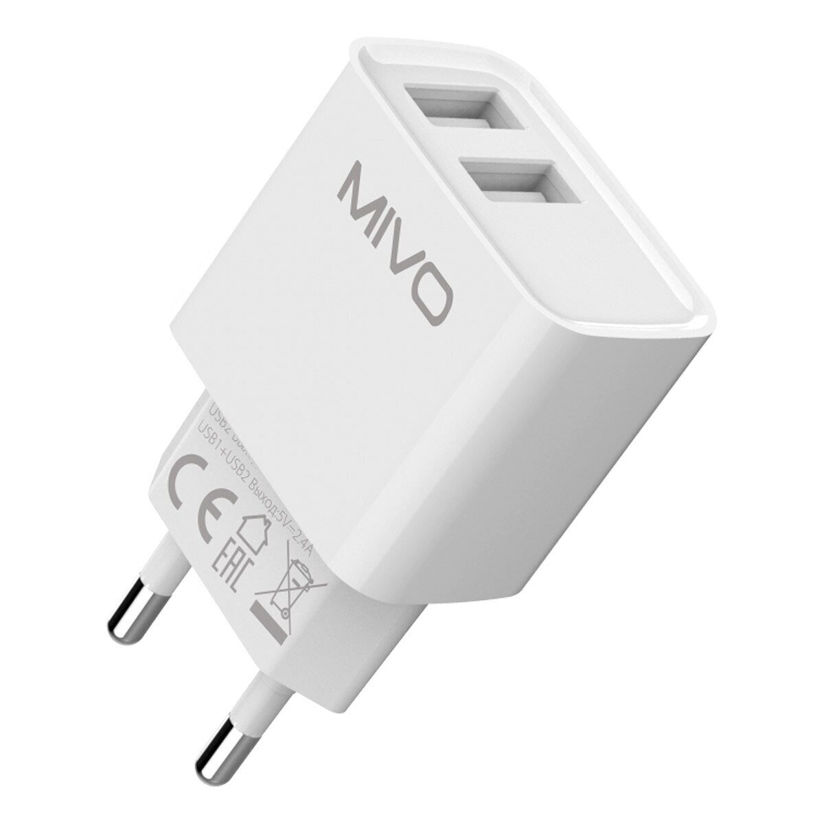 Mivo | MP-228 | Сетевое ЗУ 2x USB 220В 2.1А | превью 1