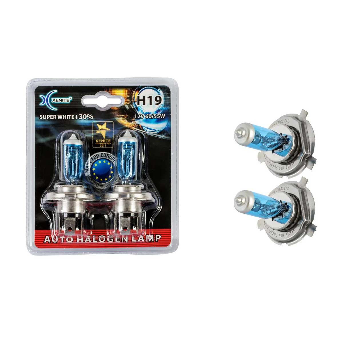 XENITE | H19 Super WHITE | 12V 60\55W + 30% | упаковка 2шт. превью 1