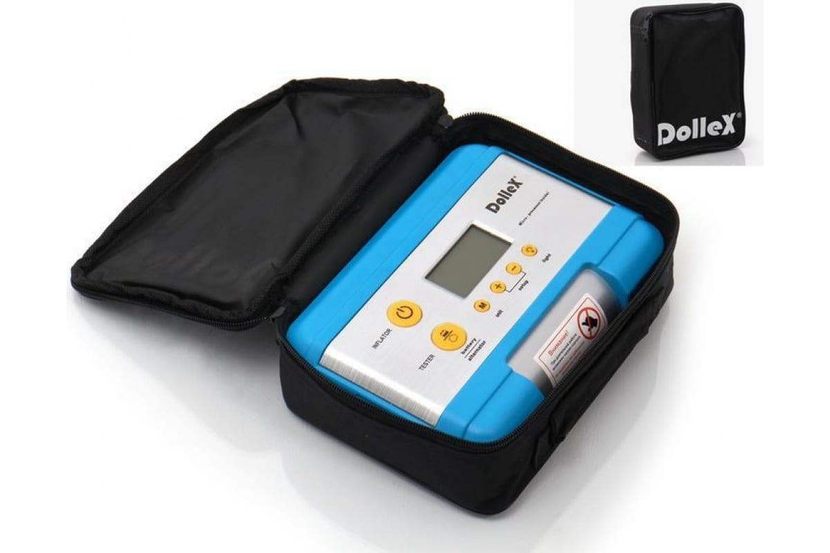 DolleX | DL-8101| Компрессор 12V, 15 A, 7 Атм, 30 л/мин, предохр-ль, фонарь, цифровой манометр, тес| превью 3