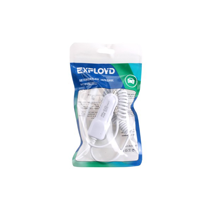 Exployd | EX-Z-240 | Автомобильное зарядное устройство  Type-C+ USB, 1.4 м, 2.1А, белый | превью 2