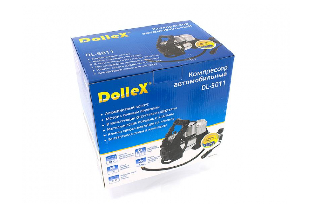 DolleX | DL-5011| Компрессор 12V, 14 A, 10 Атм, 40 л/мин, предохр-ль, сумка| превью 3