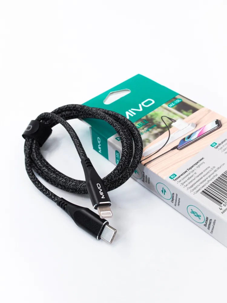 Mivo | MX-10L | Кабель Lighting Mivo - USB 2.4 А 1 м | 3