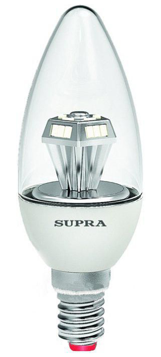 Лампы Supra | SL-LED-CR-CN-6W/3000/E14 | светодиодная лампа Мощность - 6 Вт,Цоколь - Е14, 3000К| 2