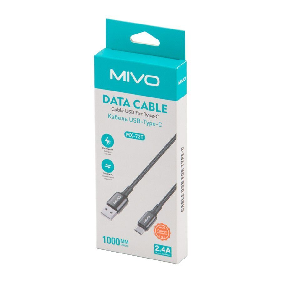 Mivo | MX-72T | Кабель Type-C - USB 2.4 А  1 м | превью 3