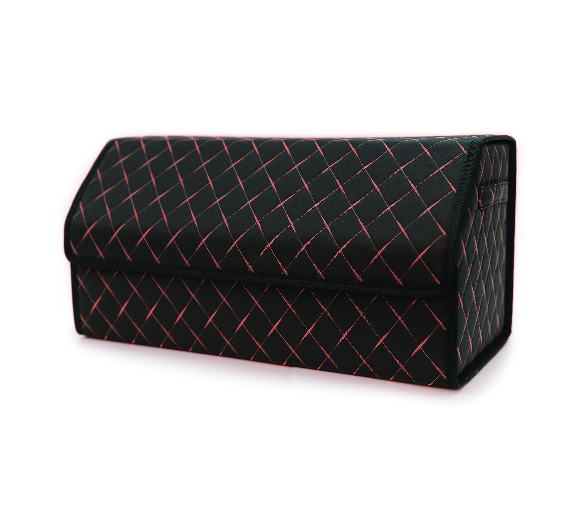 FOR CARS | 3D органайзер | черный/красная нить/черный кант,экокожа, размер М (50*31*31 см.)  | 1