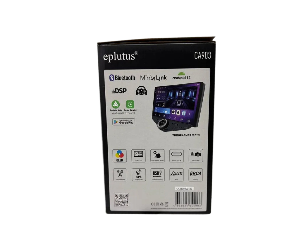 Eplutus| CA903 | 9", ANDROID 12, 2K 4-64ГБ 2xUSB. BT, Wi-Fi, GPS, AUX | 6
