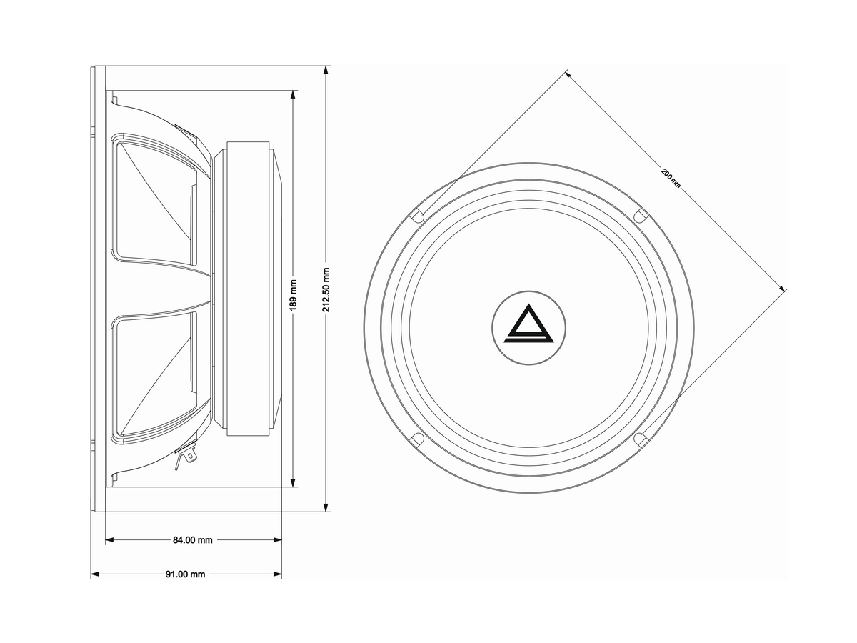 AurA | MONSTRO-80 PRO | 8" (21.3cm), 2" VC, ПАРА, 4 Ом, 321/551w, 101db, 88Hz-17kHz, 84mm | 6
