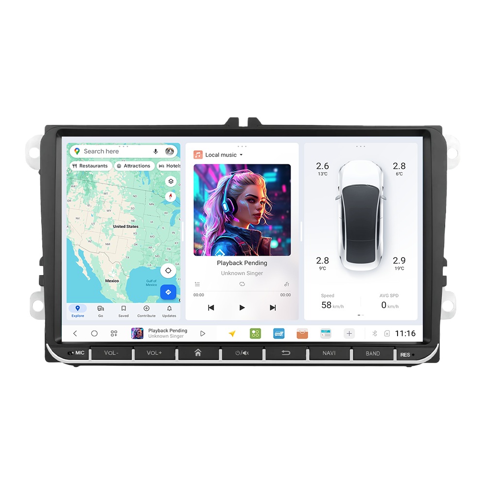 DUDU | Dudu3 VW/Skoda 9" 4-64 | Android 12, 4G. дисплей 9 " Wi-Fi, USB, BT,| превью 1