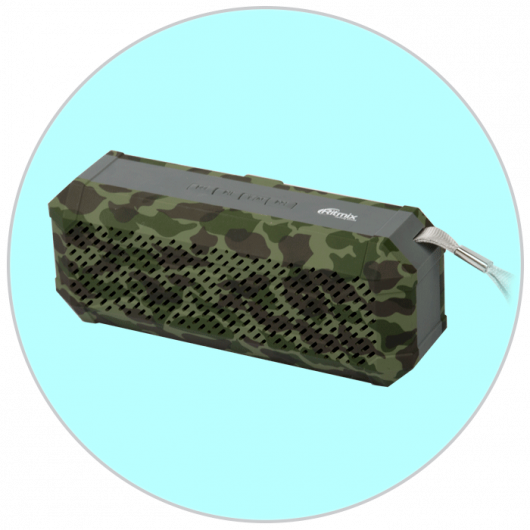 RITMIX | SP-260B army khaki | Bluetooth аудиосистема MicroSD+ AUX + USB+ FM 2 x 3 Вт | 1