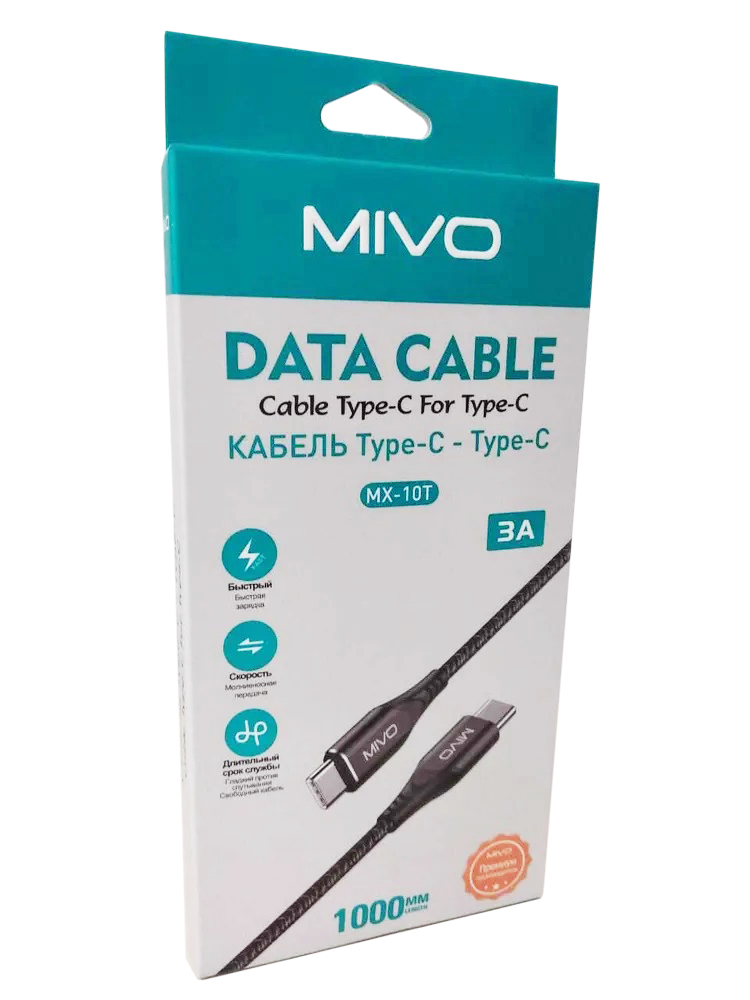 Mivo | MX-10T | Кабель Type-C - Type C 2.4 А  1 м | превью 3