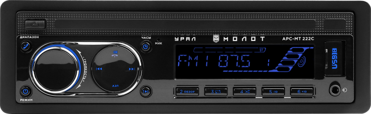 Ural | Урал МОЛОТ АРС-МТ 222С | 4*25Вт, BT, USB,RCA, AUX, синие кнопки, приложение | превью 1