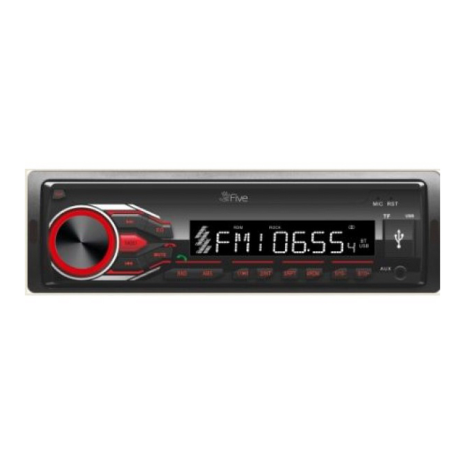FIVE | F22R | 1din/красная/Bluetooth/USB/AUX/SD/FM/4*50 | превью 1