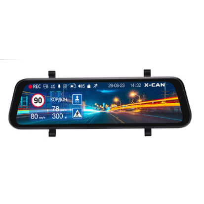 X-CAN | Mirror City GPS WiFi Duo | 3" экран,Novatek96565 1920*1080р Вторая камера ОПЦИЯ!!! | 1