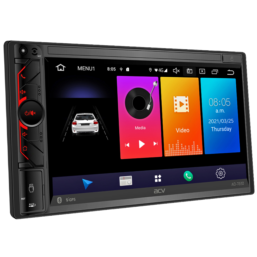 ACV | AD-7220 | 2DIN 6.9" Android9/1024*600/2+32Гб/FM/AM/USB/BT/GPS/WiFi/4*50W/4g | превью 1