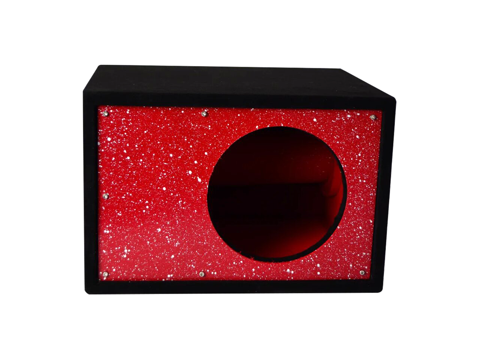 D/S/D | Короб 12"  ФАНЕРА |  Корпус Искра БЕЛАЯ НА КРАСНОМ фазоинвертор 160 мм , 65л | превью 2