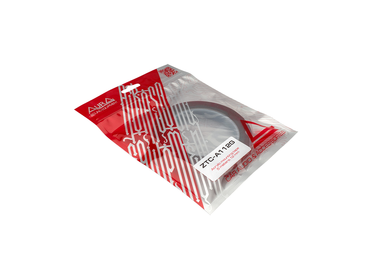 Скотч двусторонний | AurA ZTC-A112G | акриловая клейкая лента, серая, 0.8 mm x 12mm x 5m | превью 2