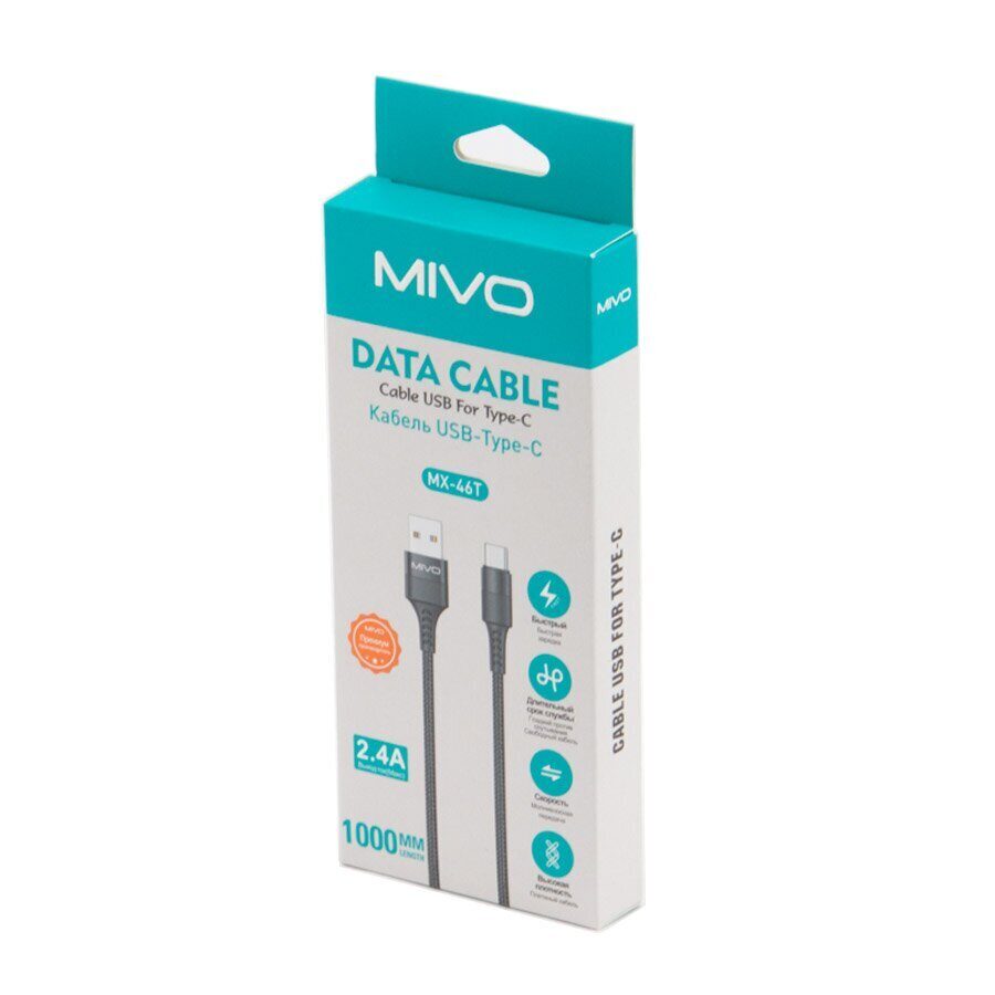 Mivo | MX-46T | Кабель Type-C - USB 2.4 А  1 м | превью 3
