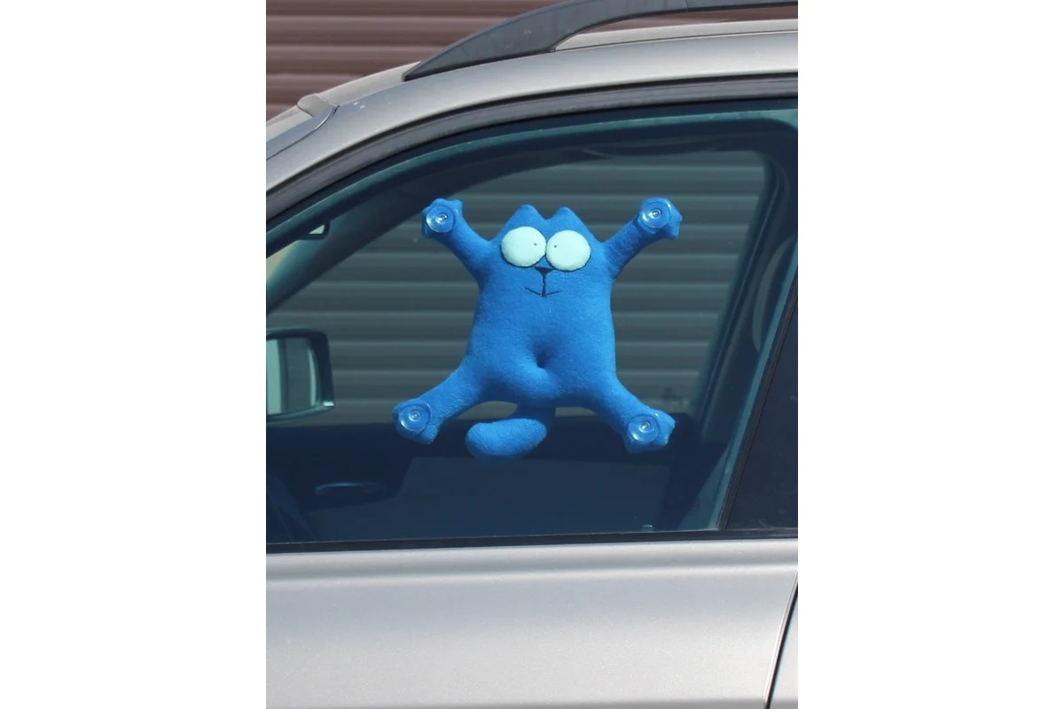 SNOOGY | КОТ | кот на стекло на присосках СИНИЙ | превью 2